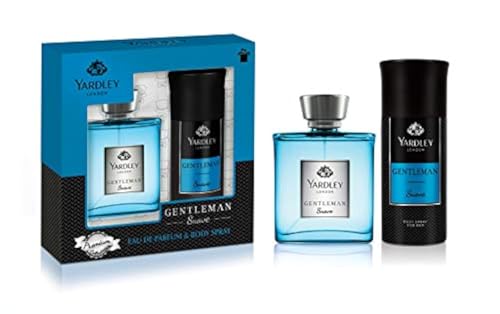 Yardley London Gentleman Suave Perfumed Gift Set - Eau De Parfum 100ml + Body Spray 150ml Fragrance With Aromatic-Woody-Spicy Notes For Chivalrous Man