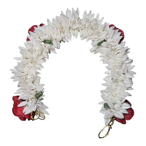 Traditional Indian Hair Accessories Gajra, Artificial Flower Jewelry, Handmade Women Party Wear Bridal, Mehndi Hair Bun, Red White Pack of 1 by S,S Store
