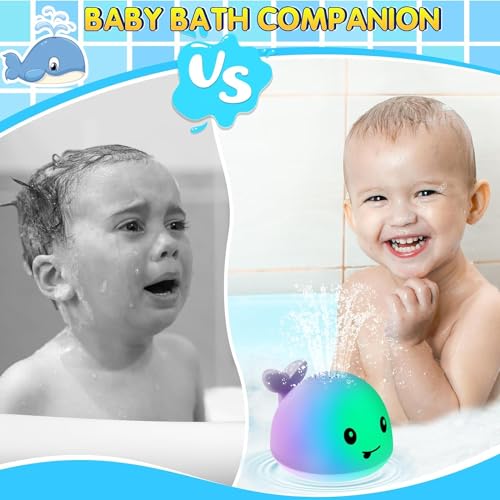KASTWAVE Bath Fountain Toy 6-12 12-18 Months, Spray Water Pool Bathtub Toys for Toddlers 1-3 2-4 Infant Kid Baby 2 3 4 5 Shower Gifts