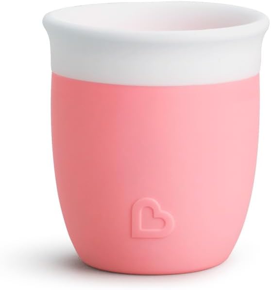 Munchkin C’est Silicone! Open Training Cup with Straw for Babies and Toddlers 6 Months+ Ideal Transition Sippy Cup, Free Flow Sippy Cup to Straw Cup for Baby and Toddler weaning, 4oz / 120ml, Mint