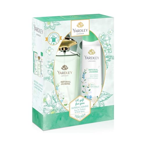 Yardley London Imperial Jasmine Perfumed Gift Set - EDT 125 ml + Body Spray 150 ml Floral Scent with Jasmine & Orange Blossom Fragrance