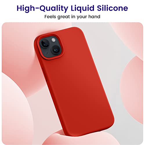 OTOFLY Designed for iPhone 13 Case, Silicone Shockproof Slim Thin Phone Case for iPhone 13 6.1 inch Red