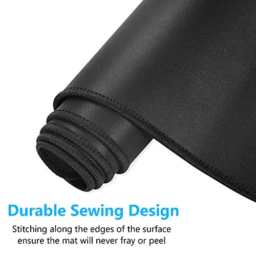 Dapesuom Large Mouse Pad, Extended Gaming Mouse Mat with Stitched Edges, Full Size Desk Mats with Non-Slip Base, Computer Big Desktop Keyboard Pad for Laptop, Office, 23.6 x 11.8 in, Jet Black
