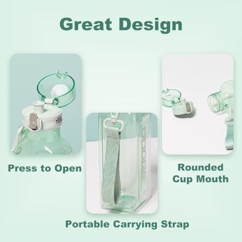 NALACAL Sports Water Bottle 700ml, Leakproof and BPA Free Drinks Bottle, Gym Water Bottle, Portable Reusable Waterbottle for Sports, Gym, University, Cycling, Travel Picnic Camping Hiking (Green)