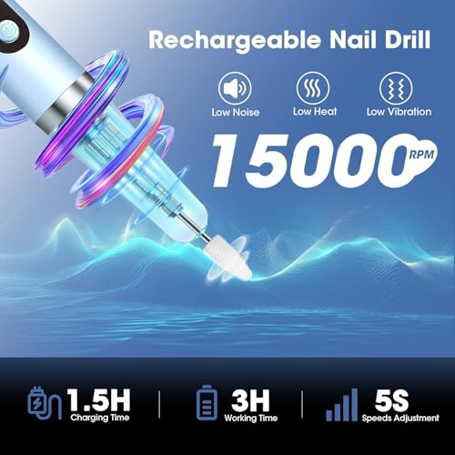 NALACAL Electric Nail Polishing with UV Nail Lamp, 2 in 1 Cordless Professional Nail Drill Filer for Nails, Portablefor Acrylic Nail Polishing Gel Nail Curing Manicure Pedicure