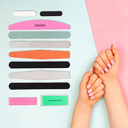 Premify Nail File Set Professional Buffer File Kit Block Natural Manicure Pedicure Kit Polisher Washable Buffering/Sanding Nails Filer Buffing, Nails Polish Smooth Polishing Set