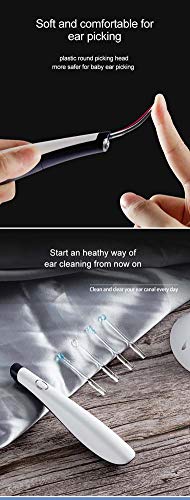 RZiioo Electric Earwax Removal,Safe Sonic Vibration Electric Earwax Removal Tool with LED Light Ear Picks Spiral Ear Spoon, Ear Cleansing, for People of All Ages,Black
