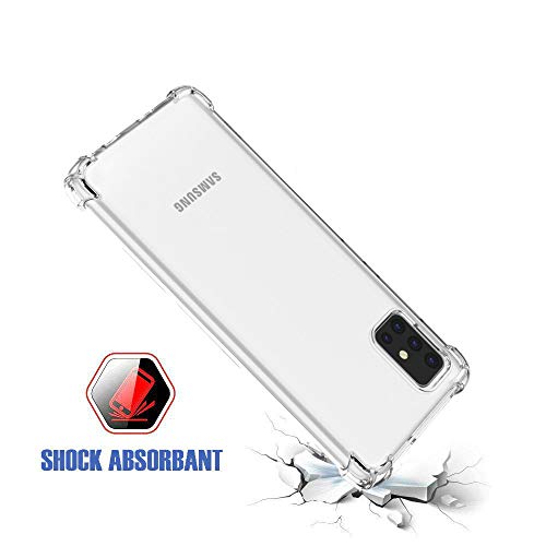 Starhemei For Galaxy A51 Case, Shock-Resistant Flexible Tpu Gasbag Protection Rubber Soft Silicone Anti Dropping Phone Case Cover Samsung (Clear)