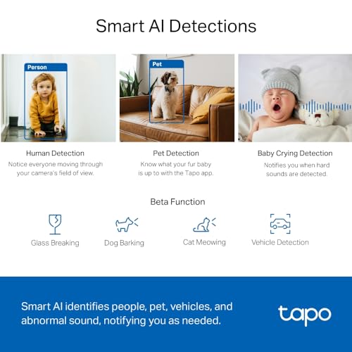 TP-Link Tapo Pan/Tilt 2K 4MP cctv Camera With 360°Rotational View| AI, Human, Pet, Vehicle, Baby Crying Detection |Night Vision| 2-Way Audio| Safe Storage|Control via Google Assistant & Alexa (TC72)