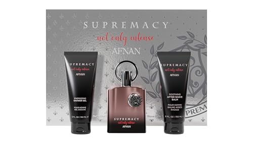 AFNAN Gift Set Supremacy Not Only Intense Eau De Perfume 100 ML + Shower Gel 150 ML + After Shave 150 ML, Perfume Gift Set For Men