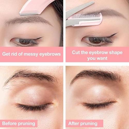 Rayyan Eyebrow Trimmer Set With Scissors and Comb - Stainless Steel Beauty Accessories for Face Hair Removal - For Women and Men