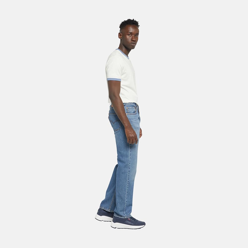 555 Relaxed Straight Jeans for Men, Med Indigo – image 2