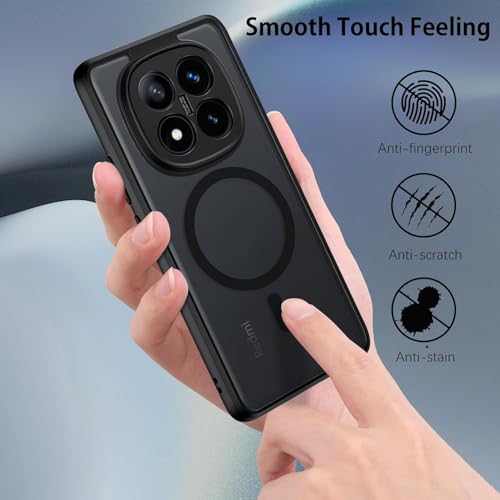 For Xiaomi Redmi Note 14 Pro Plus 5G Magnetic Case, Compatible with MagSafe, TPU+PC Shockproof Matte Skin Feel Mobile Phone Back Cover, Anti-fingerprint Slim Fit Protective Casing