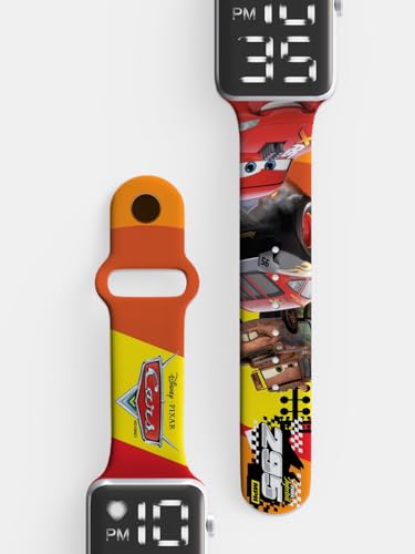 MACMERISE Cars LED Smart Digital Watch – Official Licensed Kids Watch | Easy-to-Read Display, Power-Saving Mode, & Cars Characters | Ideal Gift for Kids
