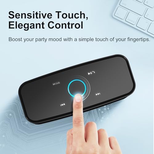 Doss Touch Wireless Bluetooth V4.0 Portable Speaker with HD Sound and Bass, 12H Playtime, Built-in Mic for iPhone, Samsung (Black)