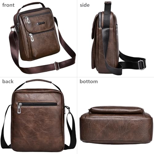 Shoulder Bag Men's Crossbody Manbag Leather Messenger Casual Handbags Side Satchel Sling Travel Flight Bags Cross Leather Sport Bags for Men Working Shopping Business Travel Daily