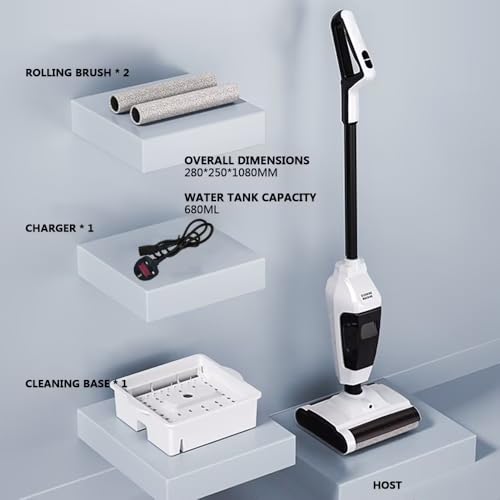 3 In1 Vertical Handheld Vacuum Cleaner,Wet Dry Vacuum Cordless Floor Washer, 0.68L Capacity,Low Noise,Auto Self-Cleaning,Powerful Handheld Vacuum for Hard Floor Rug Pet Hair Home Dorm