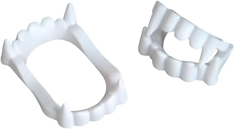 Halloween White Teeth Fangs Teeth, Costume, Funny Halloween Dress-Up, Pretend Play Decoration (12-Pack)