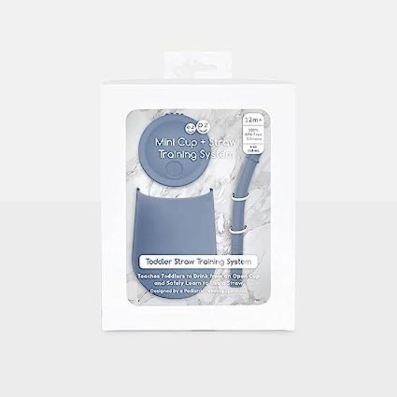 ez pz Ezpz Mini Cup + Straw Training System (Blush) - 100% Silicone Training Cup For Infants + Toddlers - Designed By A Pediatric Feeding Specialist - 9 Months+