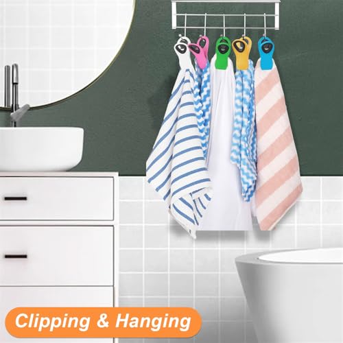 10 Pcs Colorful Chip Bag Clips for Food Storage, Fridge & Kitchen Use, AZONEE Durable Clips for Snacks, Packages, and Hanging (Pink, Blue, White, Green, Yellow)