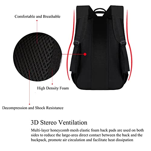 Vaupan Business Travel Laptop Backpack, Water Resistant College School Computer Bag Gifts with USB Charging Port for Men & Women Fits 15.6 Inch Notebook