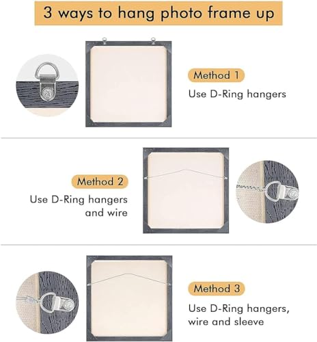 JOEJNCED 100pcs Picture Hanging kit, Picture Hanging Hardware with Wire Picture Hanging Kit, Wall Hooks for Hanging Pictures with Wire, Screw, D Ring, Loop Sleeves for Picture Frame, Mirror, Art