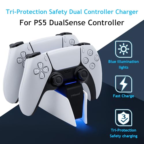 Mcbazel PS5 Controller Charger,Controller Charger Fast Charging Station Dock USB Type C Charging Adapter with LED Indicator compatible for PS5 Controller