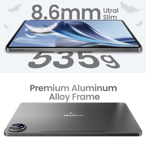 OUKITEL OT12 14-2024 Android Tablet 11 Inch 2K, 16GB RAM  256GB ROM (1TB TF), 8000mAh Touch Tablet, 13MP Camera, Widevine L1 Tablet PC, 4G LTE/5G WiFi/Bluetooth/GPS/TÃV â Grey