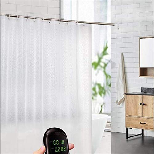 ZHCHL Translucent Bathroom Shower Curtain 120X200cm, Waterproof Bamboo Pattern Bathroom Curtains Made,Frosted Translucent Weighted Hem Curtain, for Bathroom