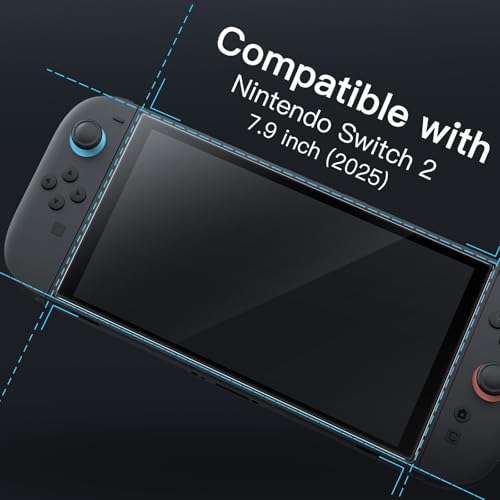 JETech Screen Protector for Nintendo Switch 2 2025, 9H Tempered Glass Film with Easy Installation Tool, Anti-Scratch, HD Clear, 2-Pack