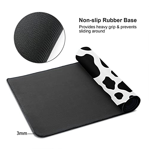 Echoserein Cow Print Skin Gaming Mouse Pad Large XL Long Extended Pads Big Mousepad Keyboard Mouse Mat Desk Pad Home Office Decor Accessories for Computer Pc Laptop