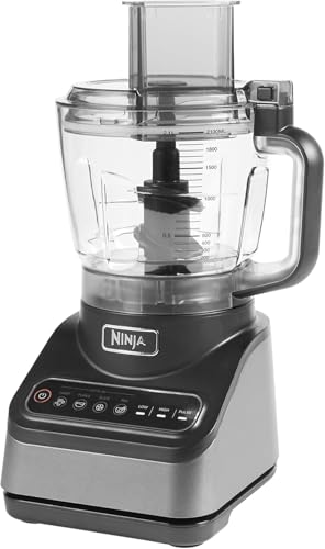Ninja Food Processor with 4 Automatic Programs; Chop, Puree, Slice, Mix, and 3 Manual Speeds, 2.1L Bowl,Blades, 850W, Dishwasher Safe Parts, Silver BN650ME