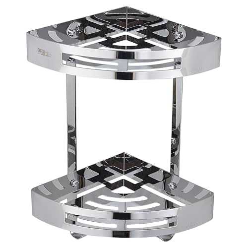 BRIMIX Bathroom Shelves SUS 304 Stainless Steel Shower Caddy Shelf Wall Mounted Shower Rack Corner Shower Organizer