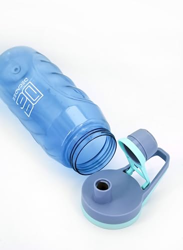 DECADEE 1000ml BPA-Free Water Bottle Leakproof, Quality Haul Non-Slip Sports Water Bottles with Brush for Kids Adults Home Gym Outdoor Travel Blue