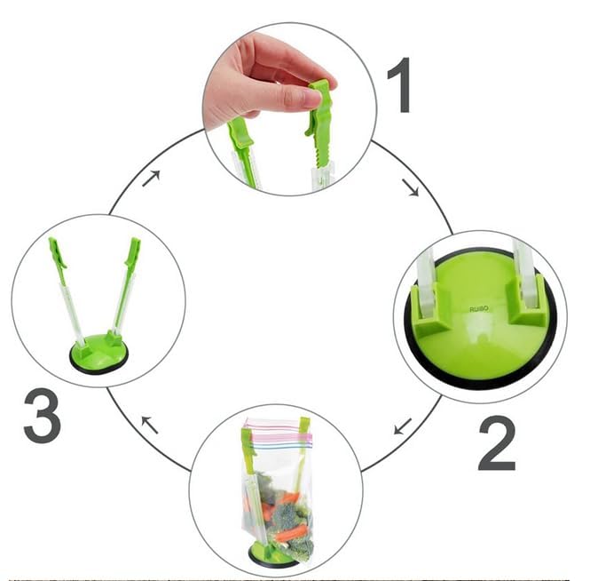 ALMEKAQUZ 4 Pack Baggy Rack Stand, Freezer Bag Holder Stand, Adjustable Food Storage Holders, Ziplock Bag Holder, Plastic Food Prep Bag Holder Stand for Food Meal Prep Bag, Kitchen Gadget.