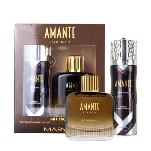 Maryaj Amante Perfume Gift Set for Men (Eau de Parfum Spray 100ml + Body Spray 200ml)