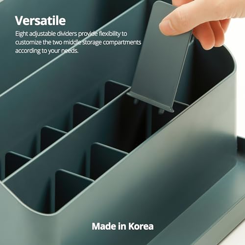 BLUE GINKGO Desk Organizer - Office Organization | Stationery, Craft Organizer, Pencil Holder, Pen Holder for Desk | Office Desk Accessories (Made in Korea) - Green