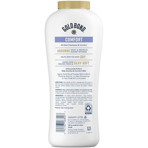 Gold Bond Ultimate Comfort Body Powder, Aloe & Chamomile 10-Ounce Bottles (Pack of 4)4