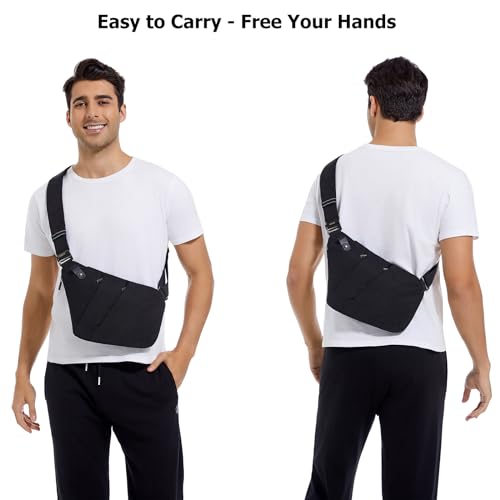Tibroni Crossbody Bag for Men and Women, Anti-Theft Travel Sling, Shoulder Chest Bag for Outdoor Activities, Hiking, Jogging