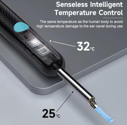 SEA5A® Ear Wax Remover Cleaner Ear Wax Removal Tool With HD CAM, Scope and 6 LED Lights, Ear Cleaner, Ear Wax Cleaning Kit - Earwax Remover Tool with 8 Spoon, For Android And IPHONE.