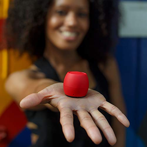 Boompods Zero Mini Bluetooth Speaker - Small Portable Speakers, IPX6 Waterproof, 5hr Playtime, Wireless Travel Speaker with Microphone & Dual Pairing, for Bathroom Shower, Outdoor & iPhone, Red