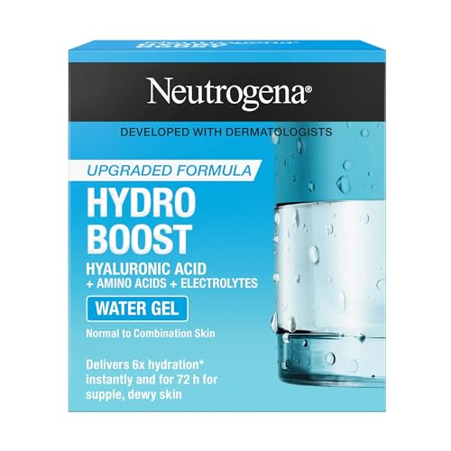 Neutrogena Face Moisturizer Water Gel, Hydro Boost, Normal To Combination Skin, Lightweight and Oil-free, 100% Alcohol Free, suitable for sensitive skin, 50 ml
