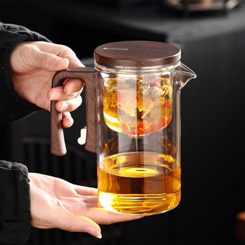 PGQIQGNM Enchanti Tea Witchcraft Teapot with Enchanted Glass Teapot with Strainer for Blooming Tea & Loose Leaf (520ML)