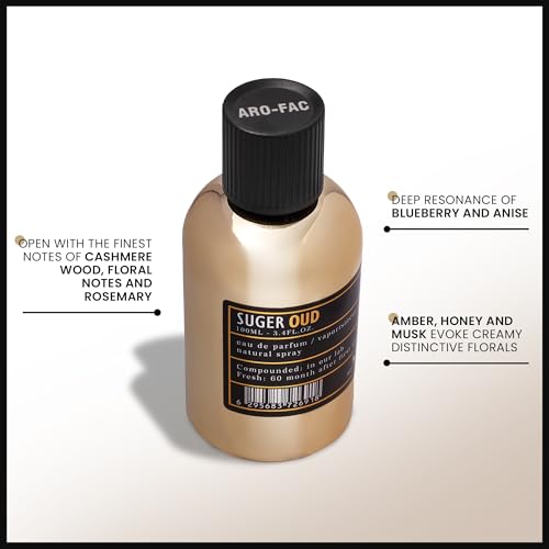 ARO FAC By AMD Perfumes Suger Oud Unisex Perfume - Classic Perfume for Men and Women - Long Lasting Men's and Women's Fragrances with Blend of Blueberry and Anise Eau de Parfum EDP 100ml