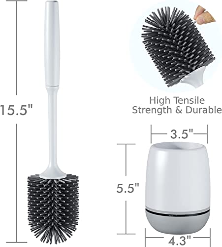 DIKXO Toilet Brush, Toilet Bowl Brush and Holder, Toilet Cleaner Brush for Bathroom,Floor Standing & Wall Mounted Toilet Scrubber Without Drilling