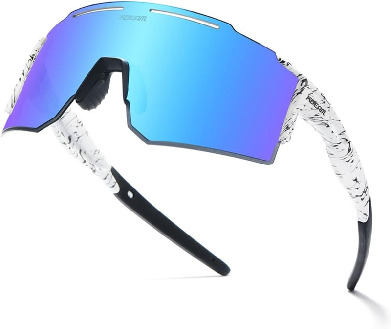 RINKUOLYO Sports Polarized Sunglasses for Men and Women Viper Sunglasses for Cycling Running Driving, M