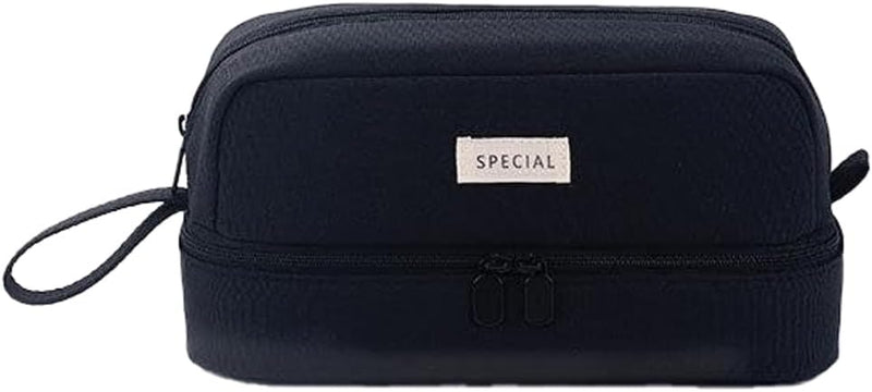 Pencil Case Large Capacity, Pencil Case Aesthetic, Pencil Case Pen Pouch with Zipper Compartments Portable Handle, Pencil Pouch for School Office College Teen Girls Boys Adults Students Black (Green) - Black