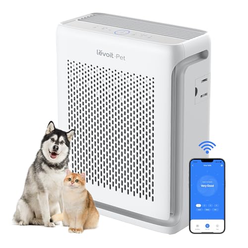 LEVOIT Smart HEPA Air Purifier Vital 100S, Washable Filter, Air Quality Sensor, Pet Mode, Quiet 23dB, Covers 52m², Removes 99.97% Dust, Pollen, Pet Dander, Odours, Smoke for Home, Bedroom, Office