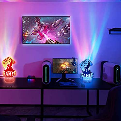 Video Games 3D Illusion Night Light for Kids,Acrylic night light &16 Colors Change,Decor LED Bedside Night Lamp With remote control, suitable for bedroom Gamer Room Gifts Toys for Boys Girls