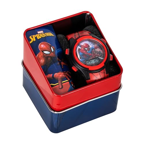 Marvel Spider-Man Kids Watches – Digital Display, Interactive Features, Adjustable Strap, Vibrant Spider-Man Graphics, Durable for Active Kids